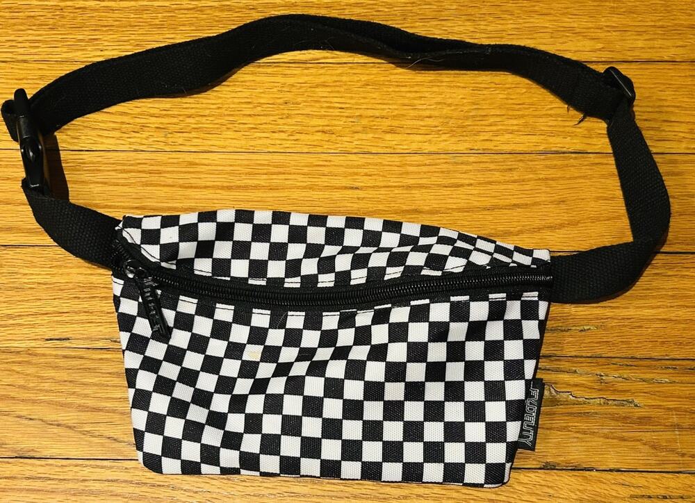 Fydelity Black & White Checkered Fanny Pack